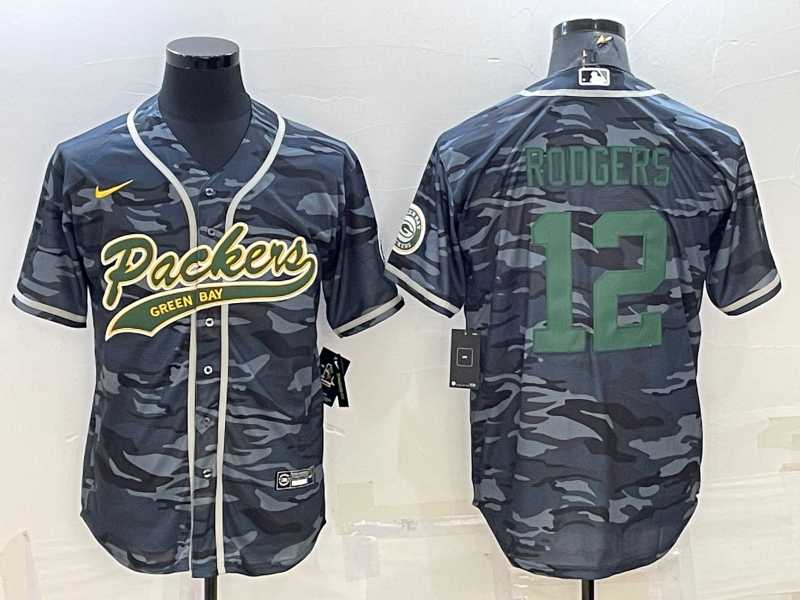 Men's Green Bay Packers #12 Aaron Rodgers Grey Green Camo With Patch Cool Base Stitched Baseball Jersey,We sell and wholesale Men's Green Bay Packers #12 Aaron Rodgers Grey Green Camo With Patch Cool Base Stitched Baseball Jersey on line form chian!